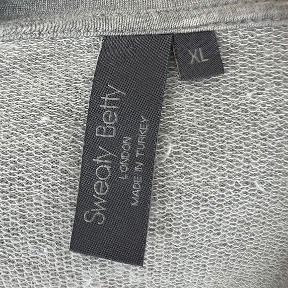 Sweaty Betty Gray Sweater Round Neck Long Sleeve Side Slit Size X-Large XL - Picture 9 of 9